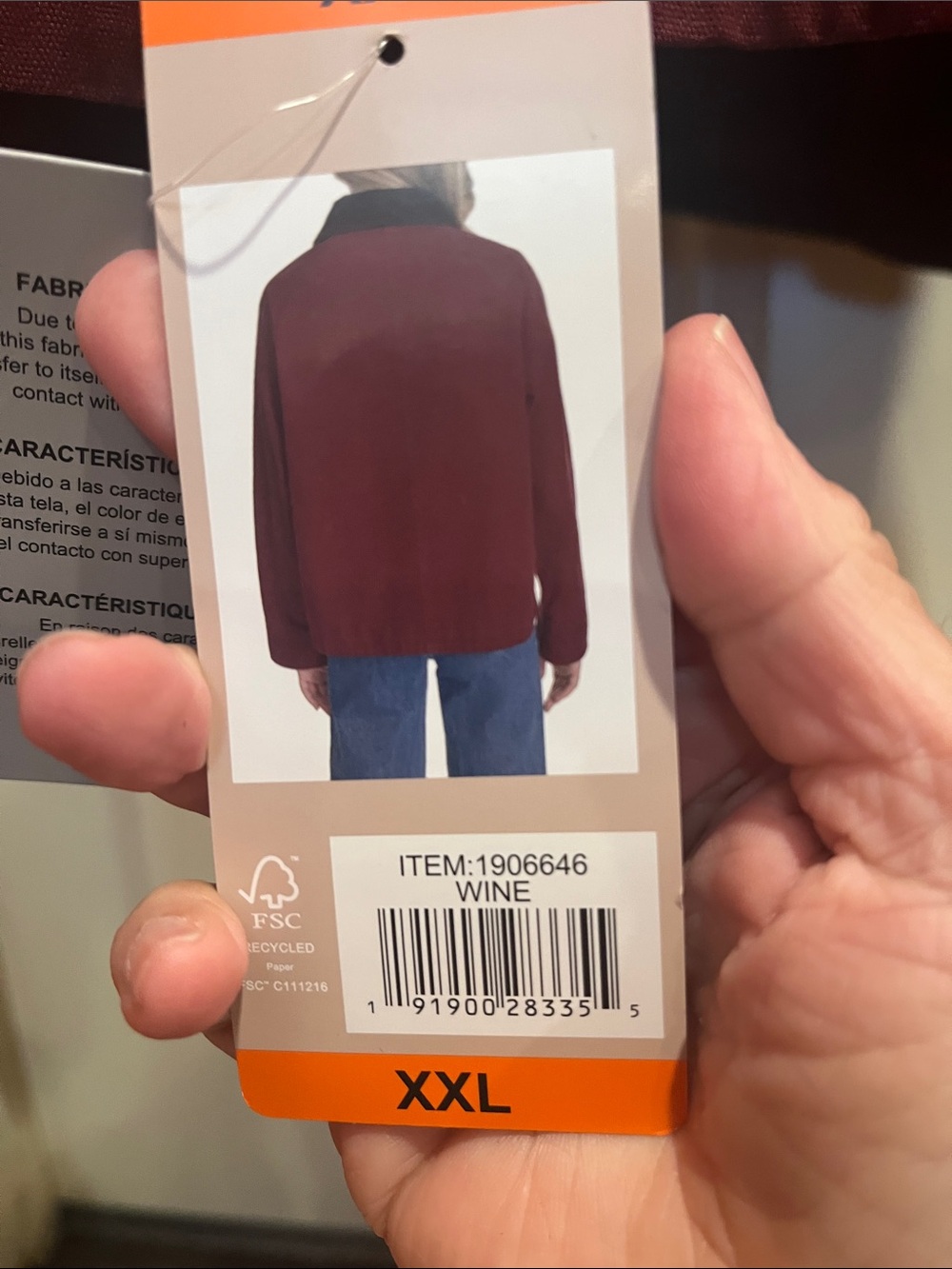 Levi's Utility barn coat jacket in wine color, with Brown Corduroy Collar - Picture 3 of 10